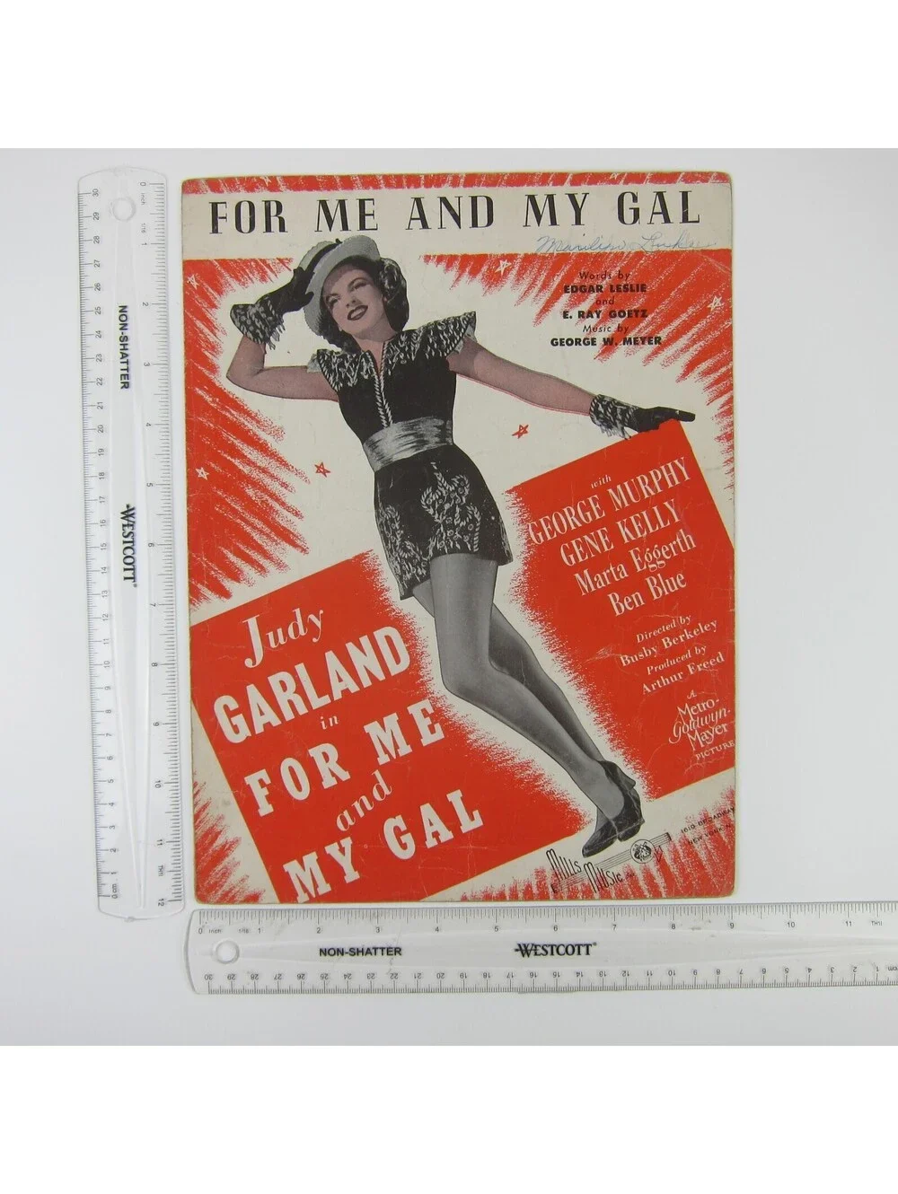Sheet Music For Me and My Gal Film Judy Garland Piano & Guitar Vintage 1932